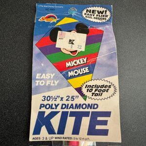 Vintage Mickey Mouse Easy To Fly Poly Diamond Kite 1993 Spectra Star